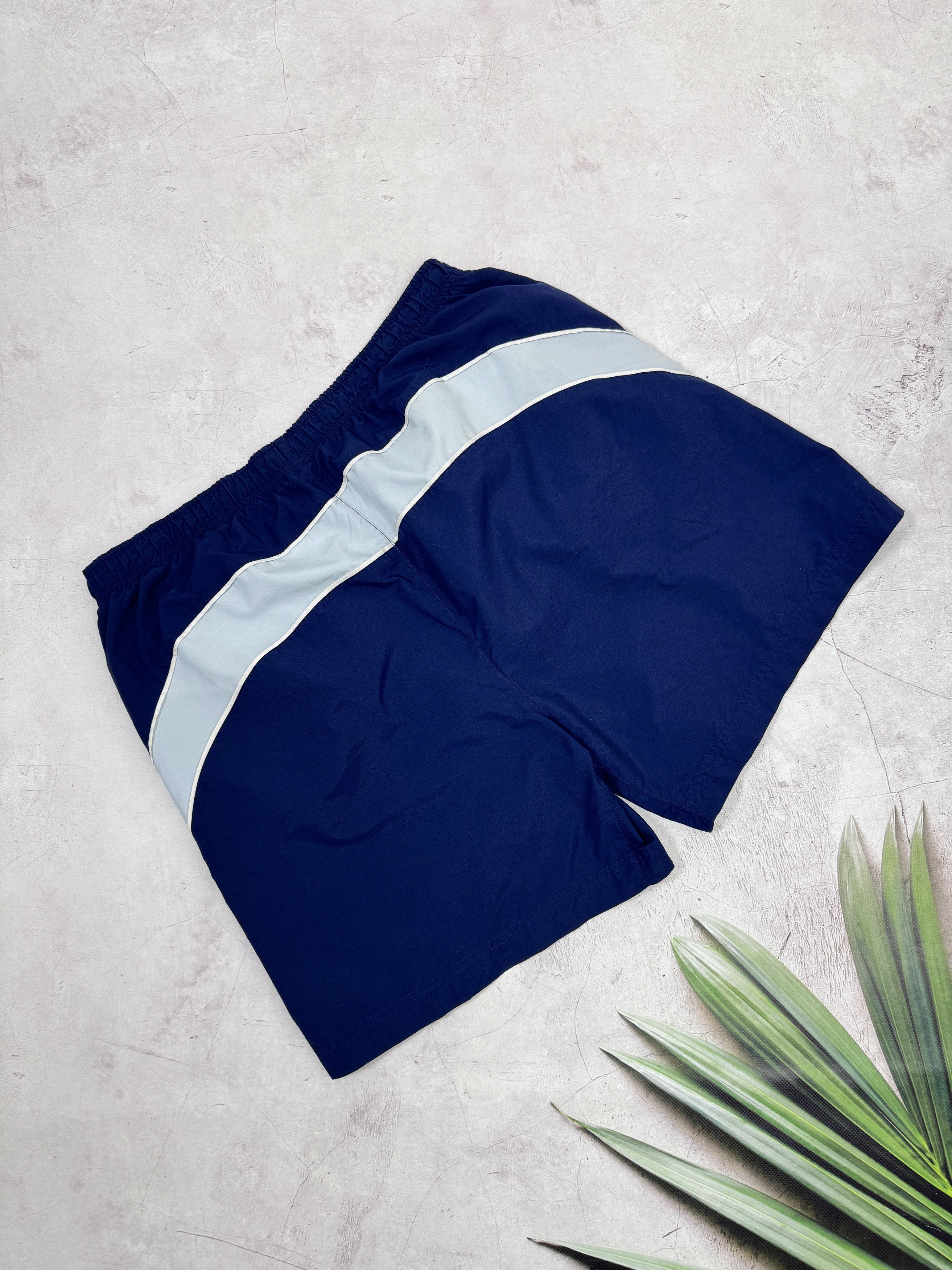 Nike × Vintage Vintage Nike Shorts Swoosh Logo Dark Blue Size US 36 / EU 52 - 6 Thumbnail