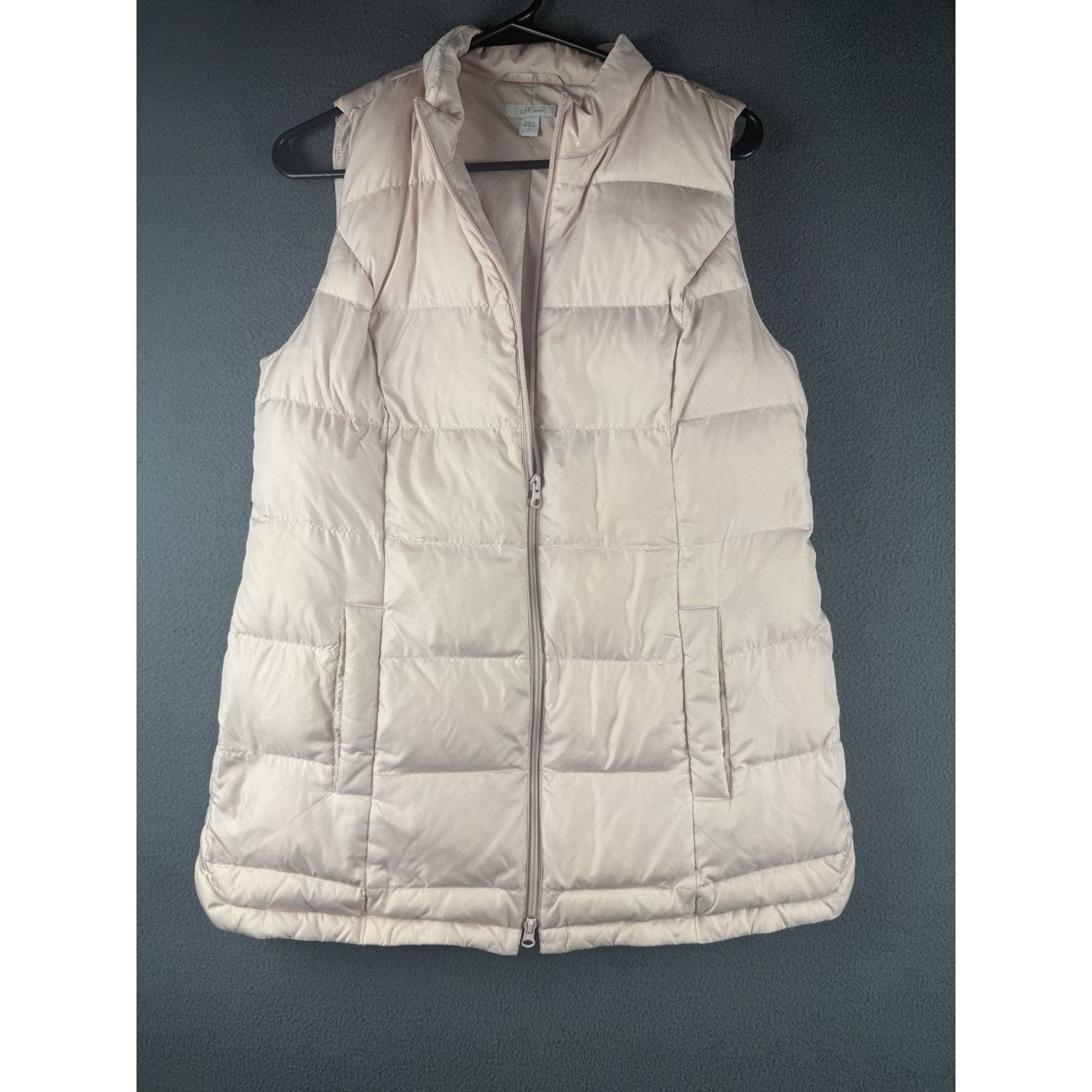 J. Jill J Jill Down Puffer Vest Womens Small Pink Full Zip Pockets Size S / US 4 / IT 40 - 1 Thumbnail