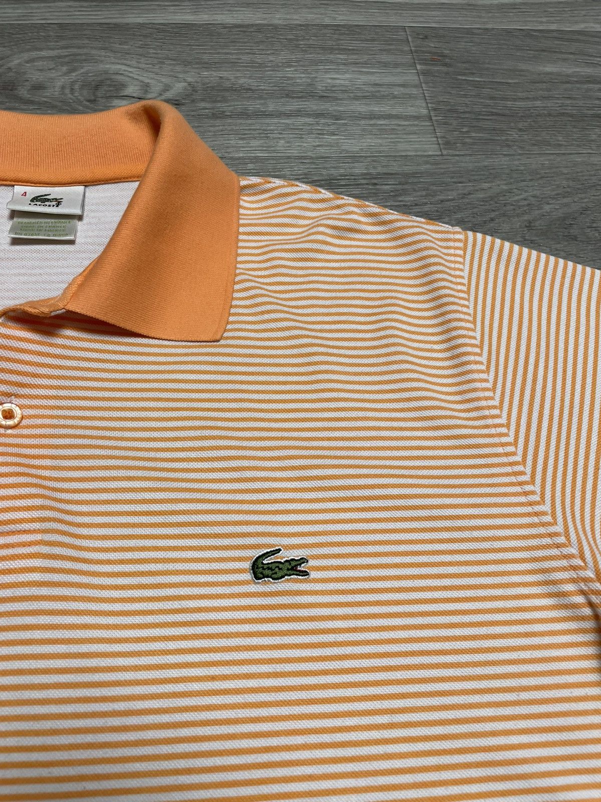 Lacoste Vintage Lacoste Orange Striped Polo Shirt Size US M / EU 48-50 / 2 - 4 Thumbnail