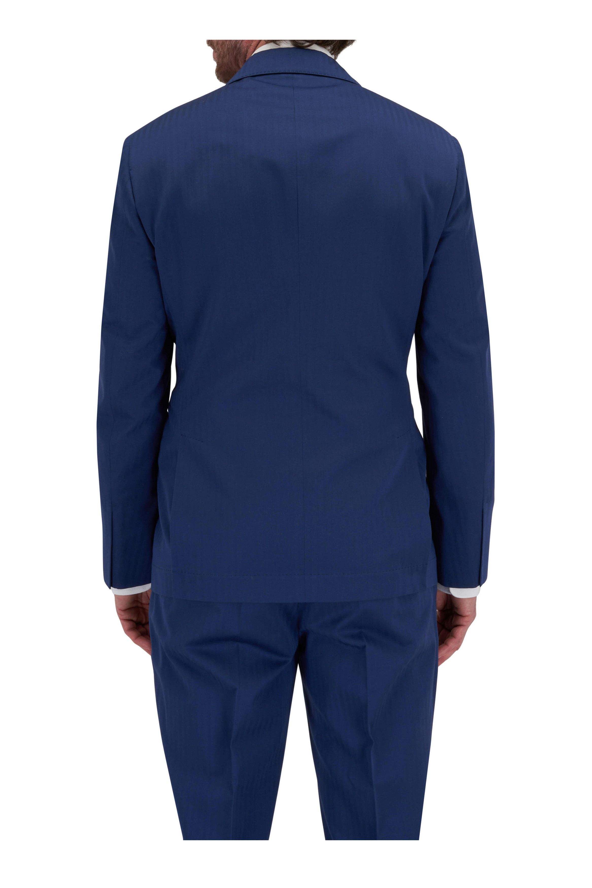 Brunello Cucinelli o1mtch0225 Cotton Pinstriped Suit in Navy Size 42R - 3 Thumbnail