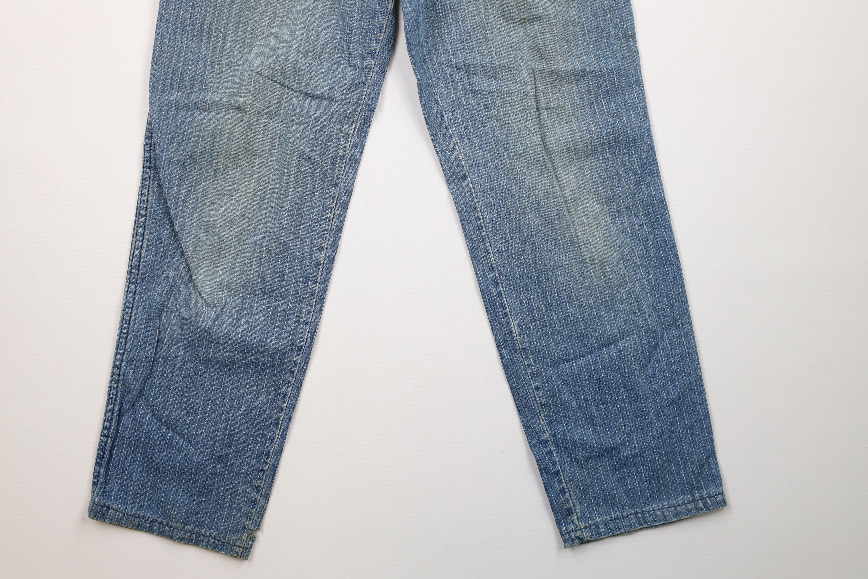Vintage Vintage 90s Streetwear Striped Pleated Denim Jeans USA Size 28" / US 6 / IT 42 - 4 Thumbnail