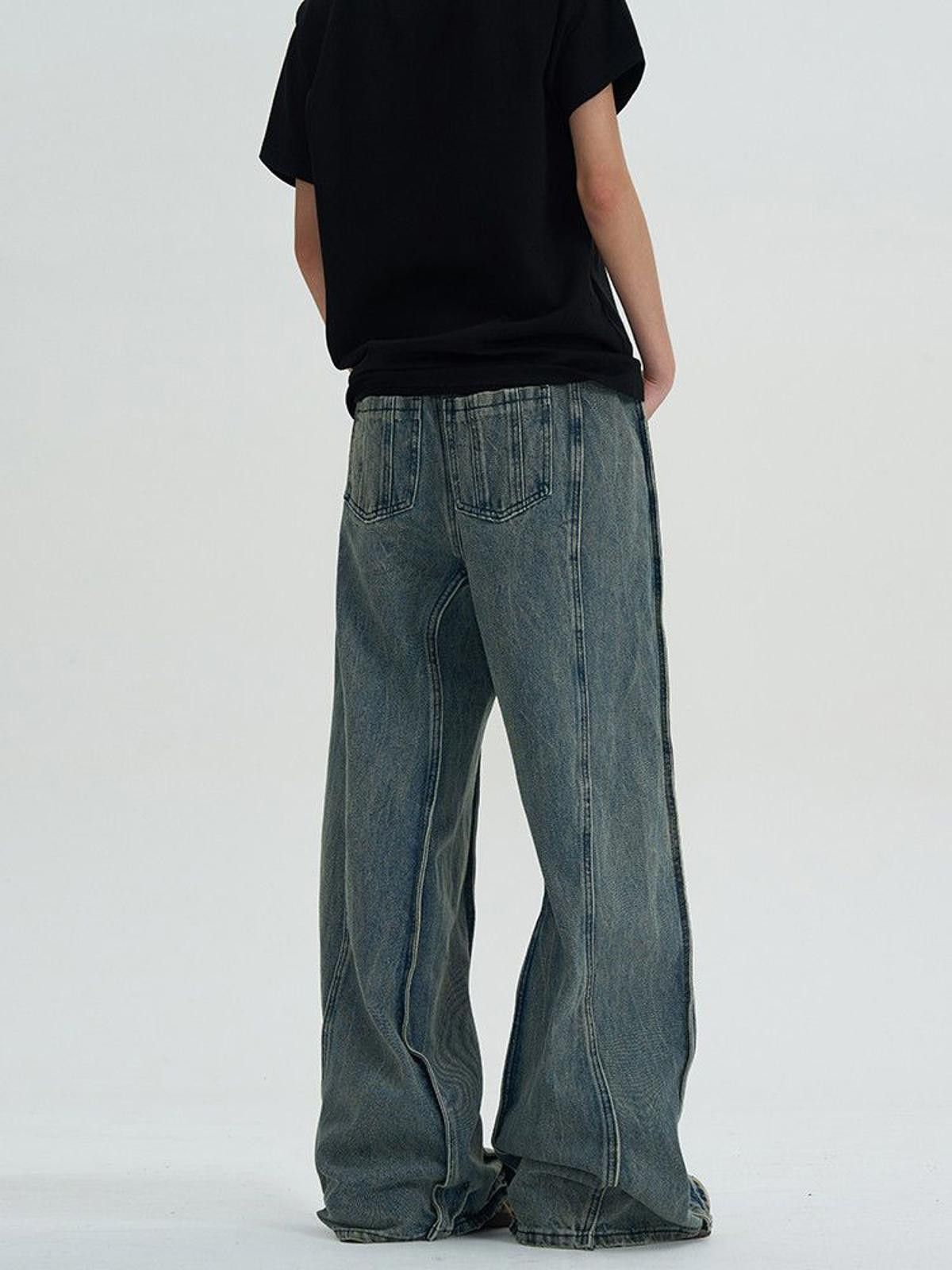 Jean × Vintage Blue Embroidered Baggy Denim Jeans, Wide Leg Loose Jeans Size US 32 / EU 48 - 5 Thumbnail