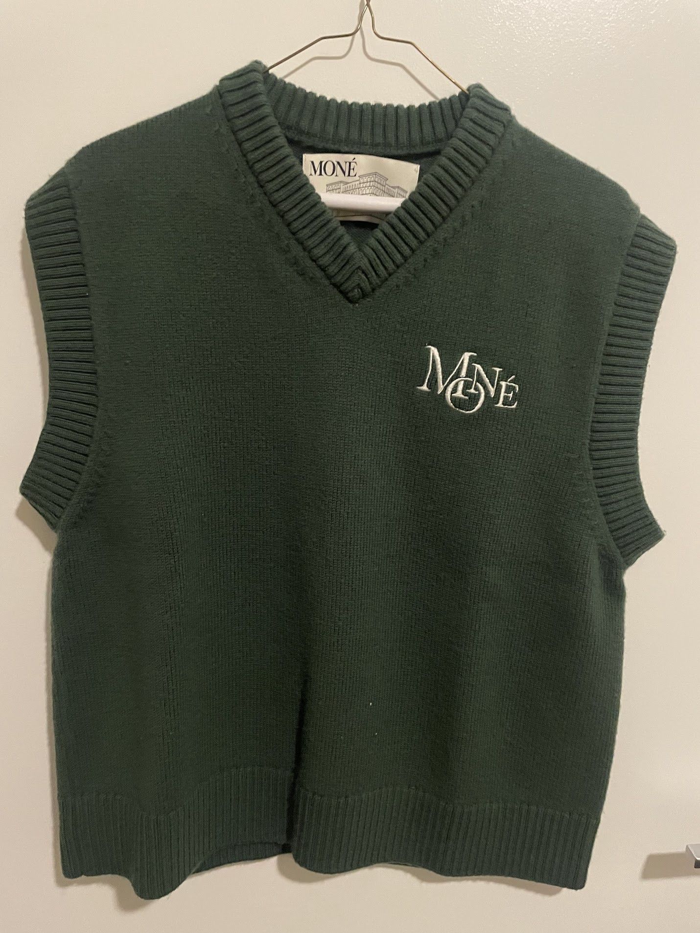 MONE Monte Carlo Green Knitted Merino Wool Vest