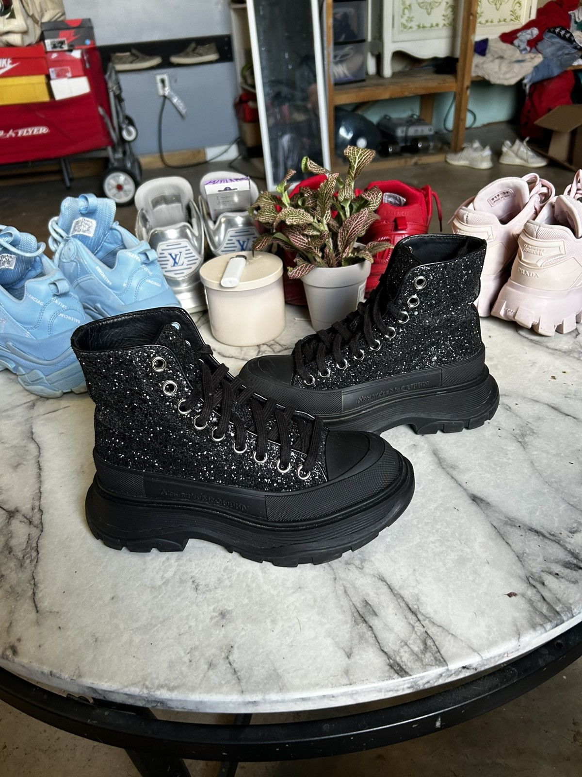 Alexander McQueen Alexander Mcqueen crystal treadslick boot Size US 5 / IT 35 - 1 Thumbnail