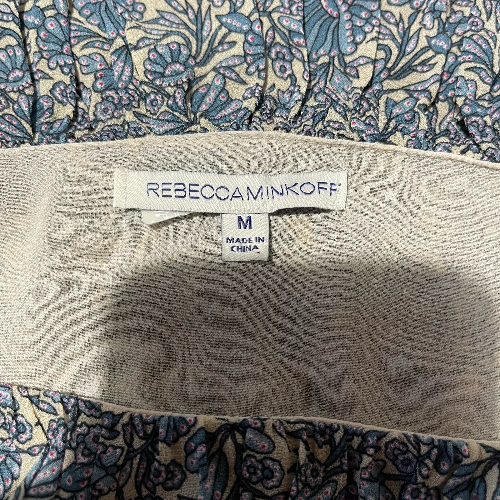 Rebecca Minkoff Rebecca Minkoff Medium Blue Floral Dexter Cold Shoulder Ru Size M / US 6-8 / IT 42-44 - 4 Thumbnail