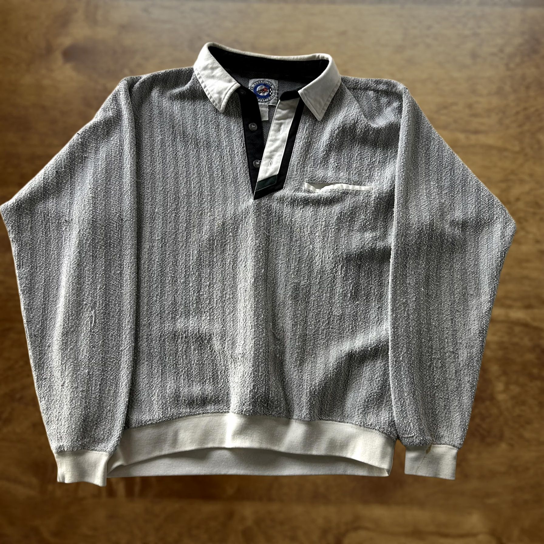 Vintage VINTAGE Greenlines International Polo Shirt Mens M Gray Striped Knit Sweatshirt Size US M / EU 48-50 / 2 - 1 Thumbnail