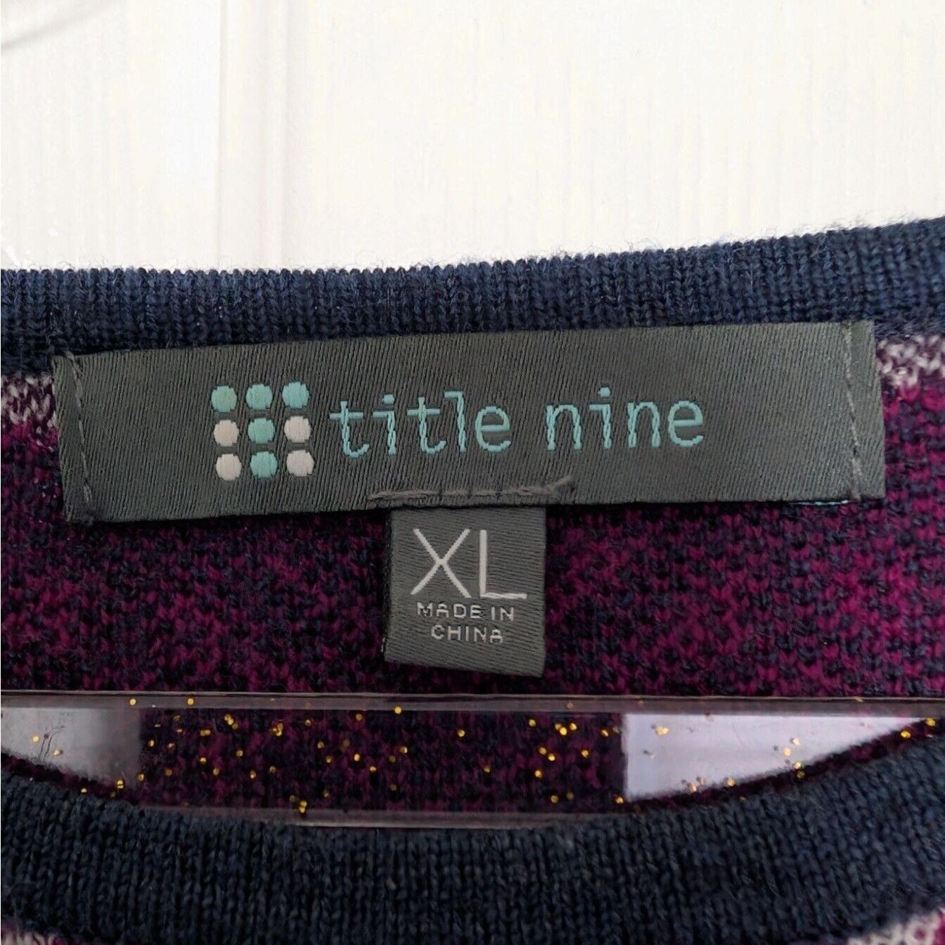 Designer Title Nine Fair Isle Sweater Womens Size XL Purple Knit Long Size XL / US 12-14 / IT 48-50 - 5 Thumbnail