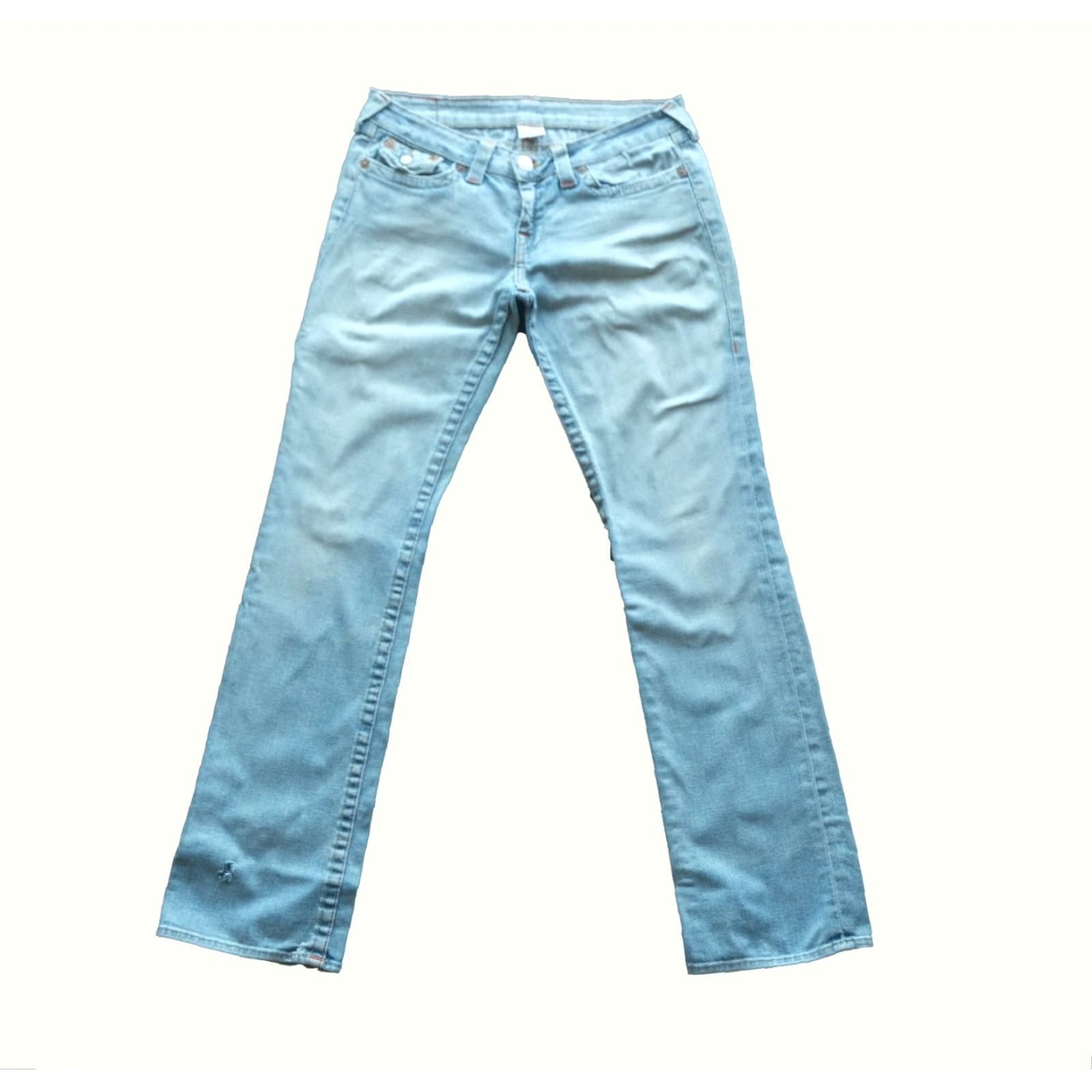 True Religion VINTAGE True Religion Made In USA Billy Mended Distressed Denim VTG Y2K Jeans Men SZ 31 32"W 41"L 33" Inseam Blue Cotton Blend, Cotton Jeans Mens 33 Size US 31 - 2 Thumbnail