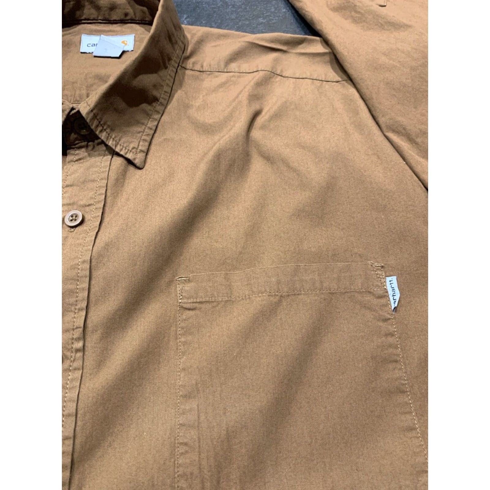Carhartt VINTAGE Carhartt Big & Tall Men's Long Sleeve Button-Down Shirt Brown 2XL Tall Workwear Size US XXL / EU 58 / 5 - 3 Thumbnail