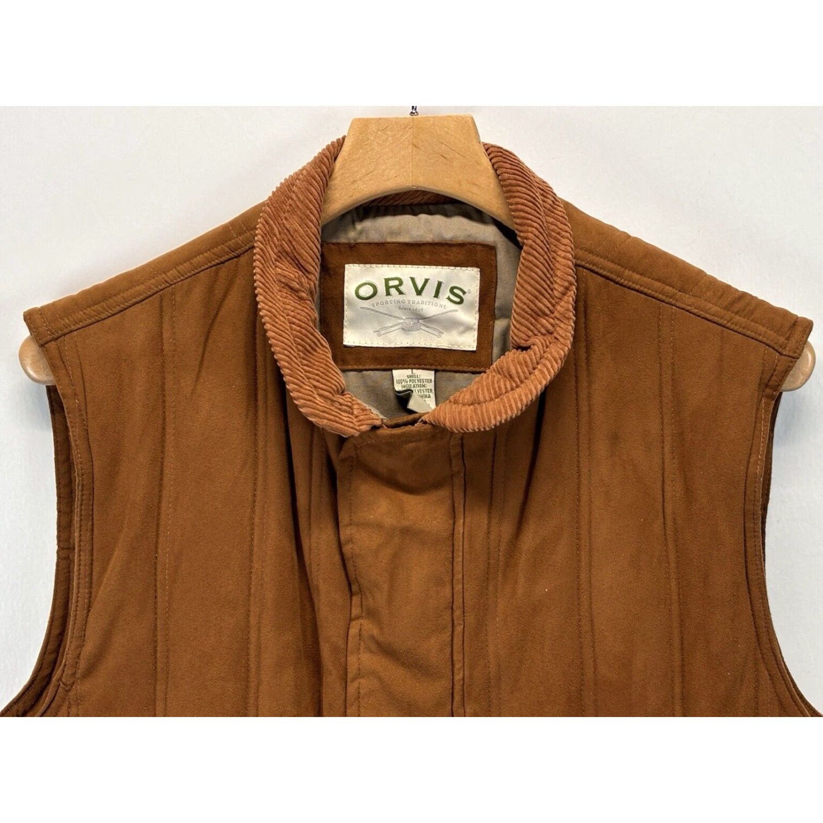 Orvis Orvis Micosuede Vest Sz Large Men’s Brown Corduroy Collar Insulated Quilted Gorp Size US L / EU 52-54 / 3 - 3 Thumbnail