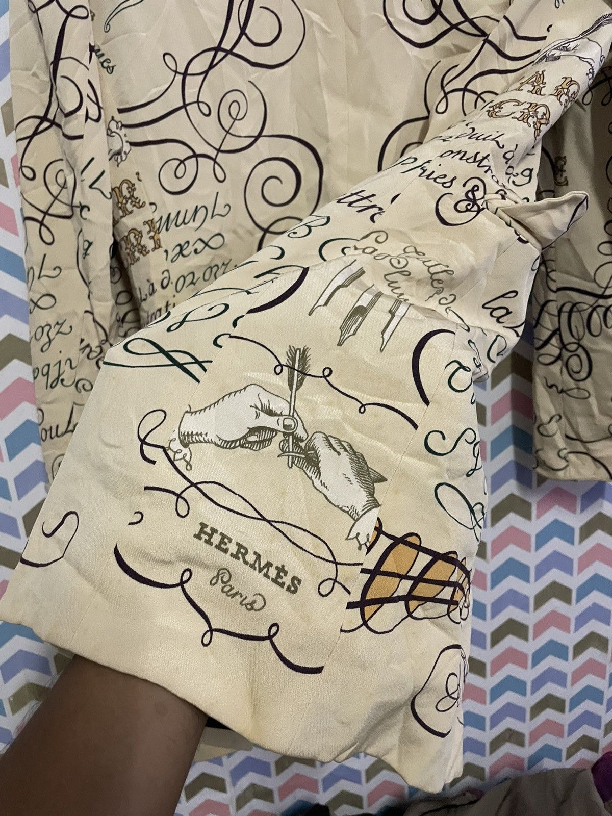 Hermes 90s hermes print jacket,1990 silk jacket by hermes Size M / US 6-8 / IT 42-44 - 7 Thumbnail