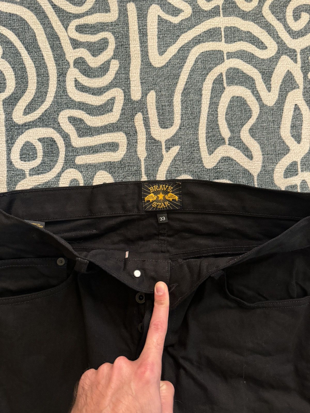 Brave Star Selvage Brave Star Selvage- Slim Taper 13.5oz Double Black Size US 33 - 2 Thumbnail