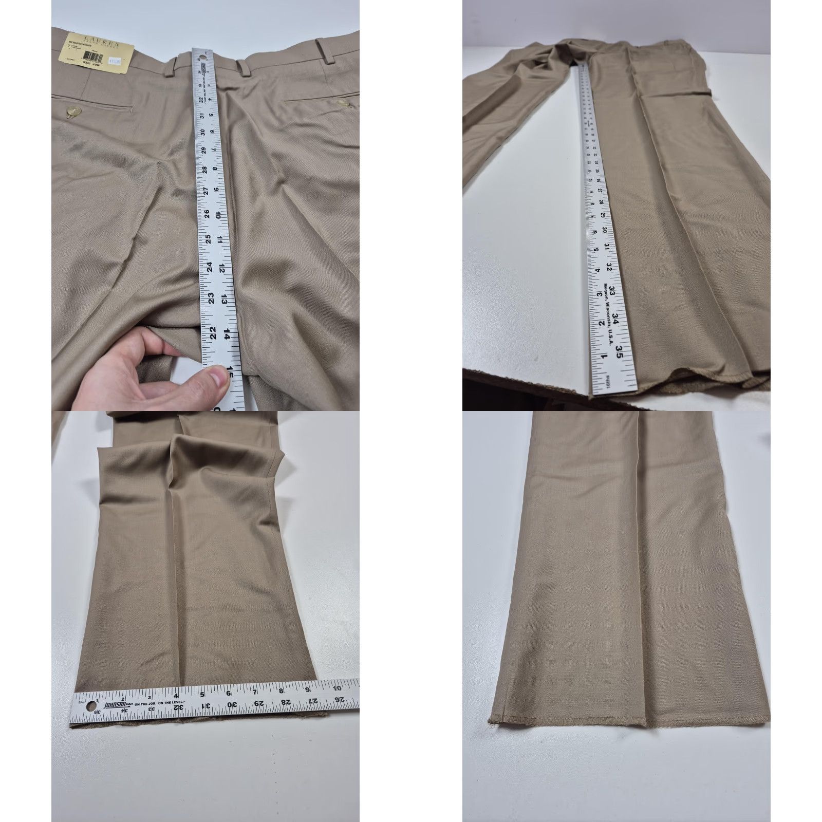 Ralph Lauren VINTAGE LAUREN RALPH LAUREN Pants Mens 40x36 Beige Wool Cashmere Pleated Dress Unhemmed Size US 40 / EU 56 - 9 Thumbnail