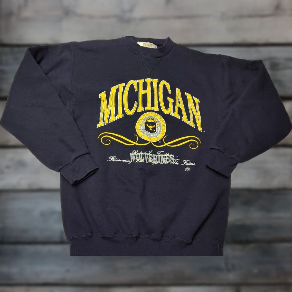 Vintage VINTAGE HVYWT 2020 Sweatshirt Minnesota Wolverines Seal Men M Blue Crew Neck Pullover 90s University College USA Mens Size US M / EU 48-50 / 2 - 1 Thumbnail