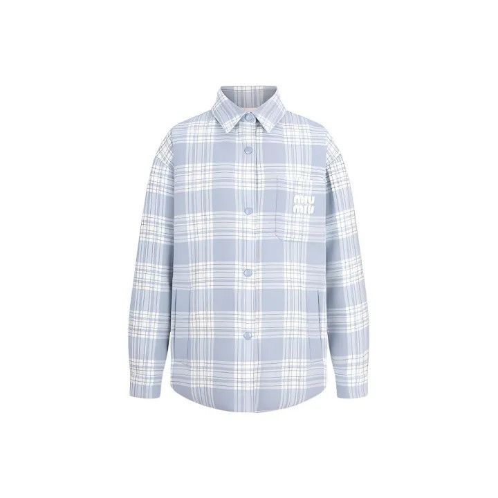 Miu Miu Miu Miu Blue Plaid Long Sleeve Down Jacket 0079 Size M / US 6-8 / IT 42-44 - 1 Thumbnail