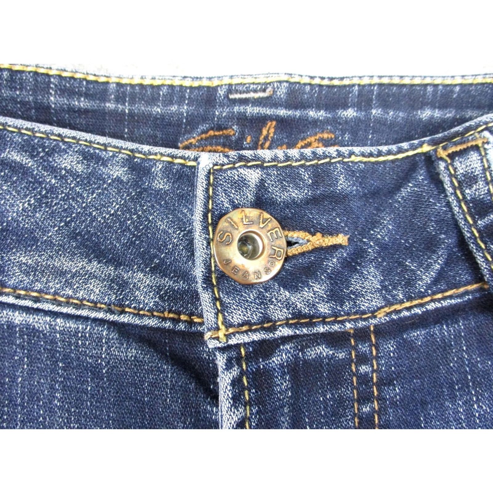 Silver Jeans Co. Silver Jeans Co Womens Suki Bootcut Jeans Medium Wash Blue W30x32 Distressed Size 30" / US 8 / IT 44 - 4 Thumbnail