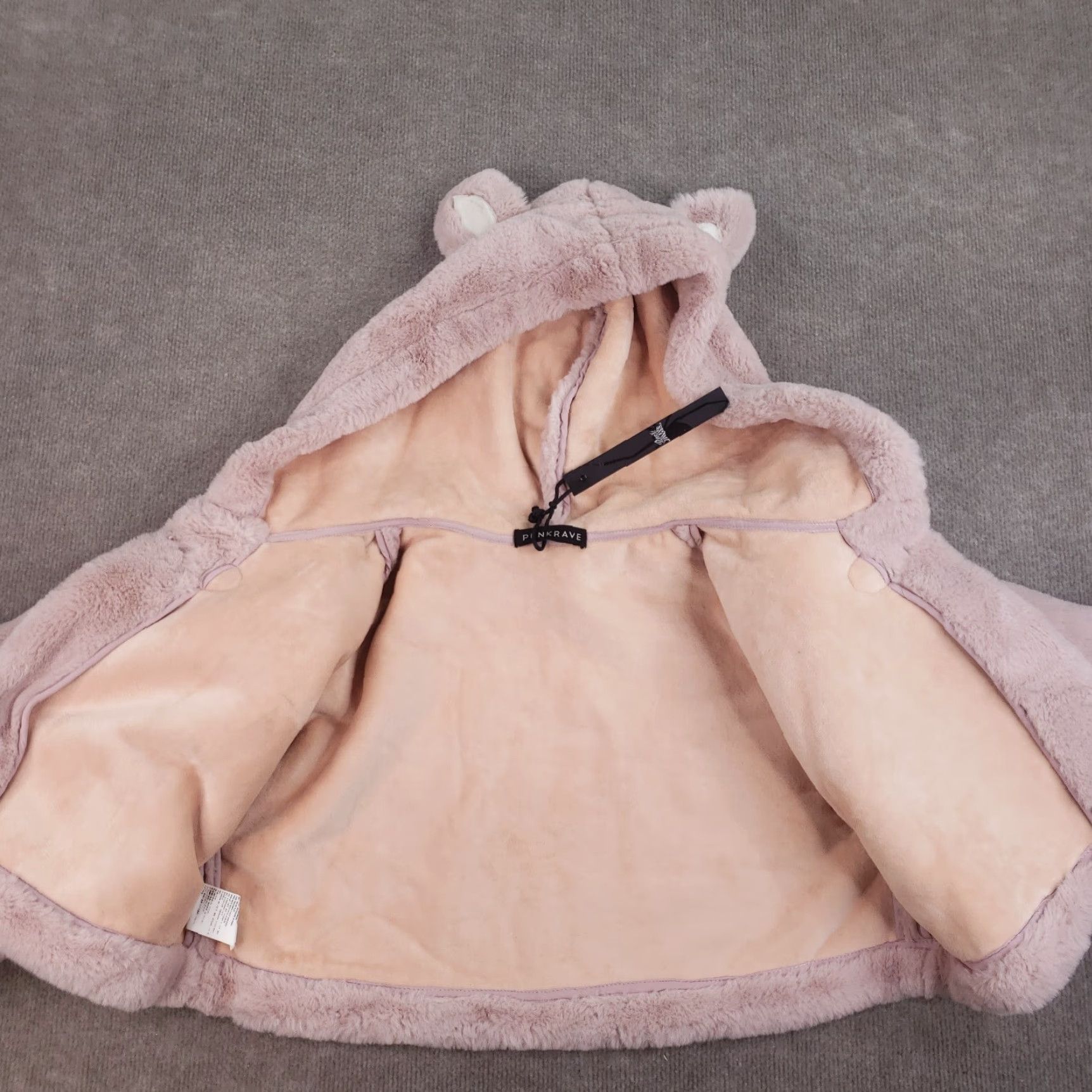 Vintage Punk Rave Faux Fur Animal Ears Coat Womens Pink M-L Size Hooded Crop Jacket Size M / US 6-8 / IT 42-44 - 6 Thumbnail