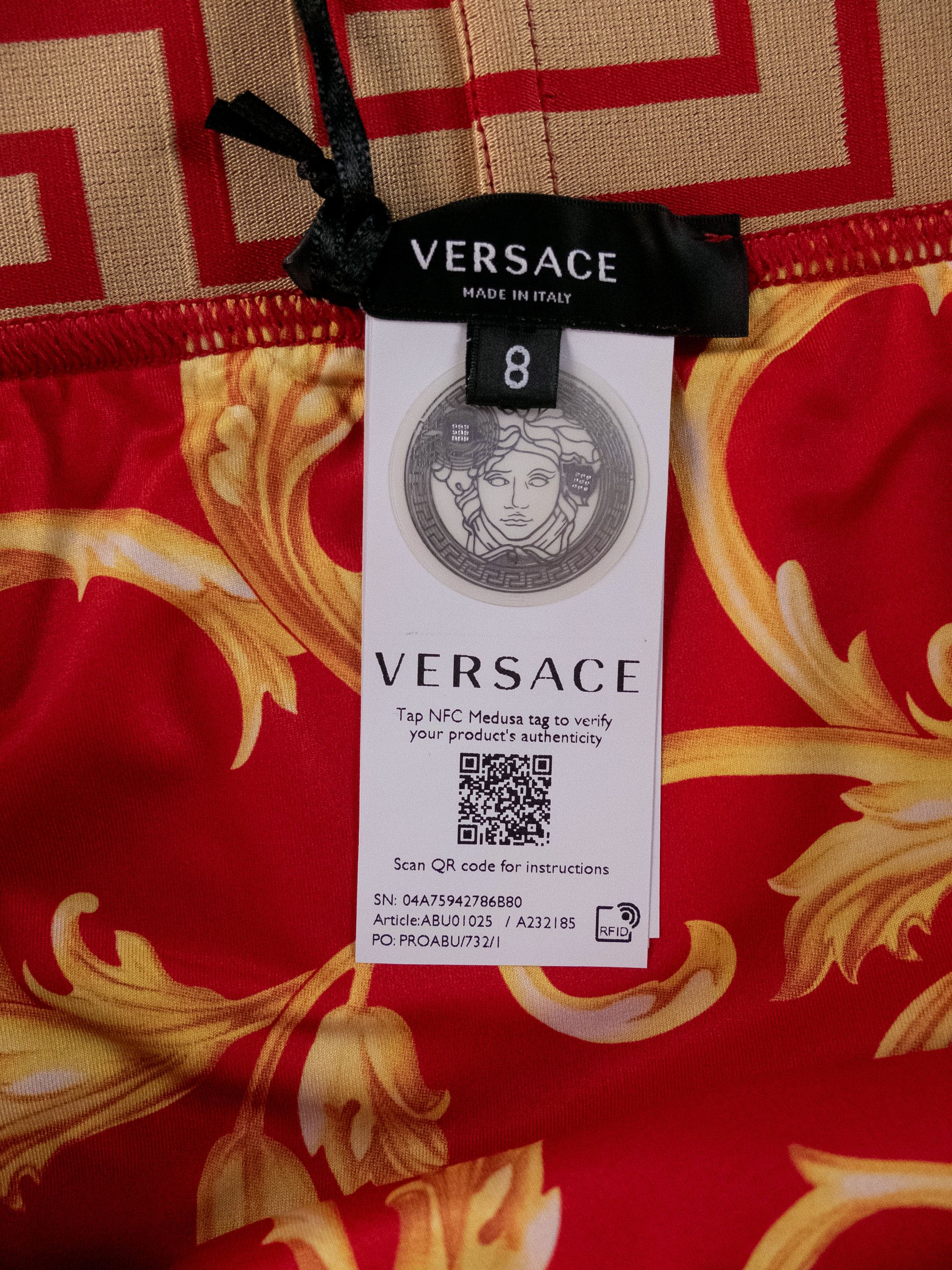 Versace VERSACE red swim briefs w barocco print inside 8 3XL Size US 40 / EU 56 - 6 Thumbnail