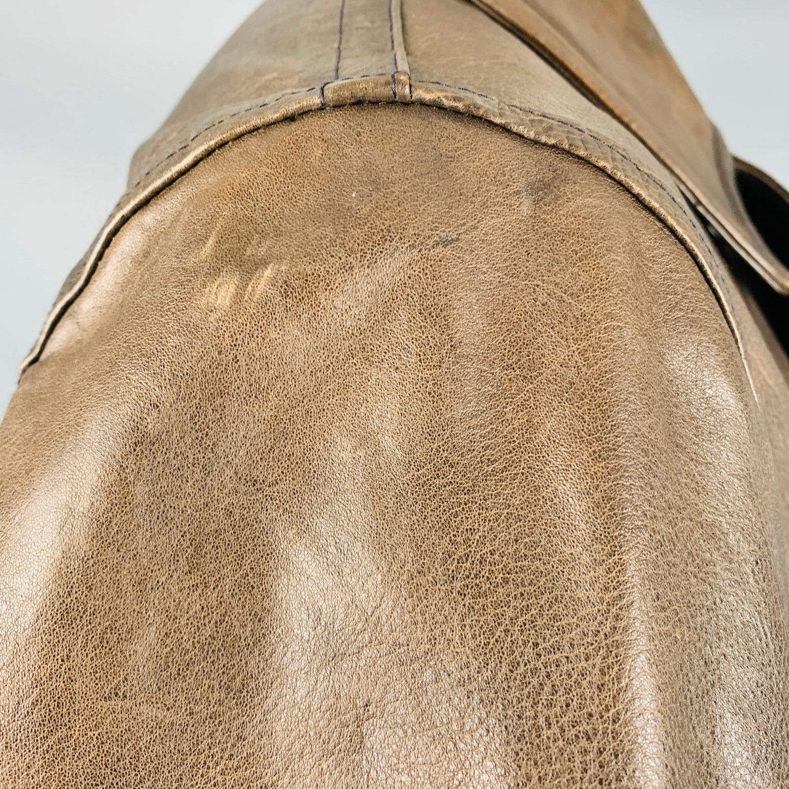 Ralph Lauren RRL by RALPH LAUREN Size XL Brown Leather Peacoat Size US XL / EU 56 / 4 - 5 Thumbnail