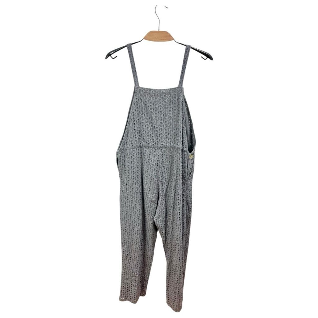 Zara Zara Grey Cotton Broderie Eyelet Jumpsuit Size S Size 28" / US 6 / IT 42 - 6 Thumbnail