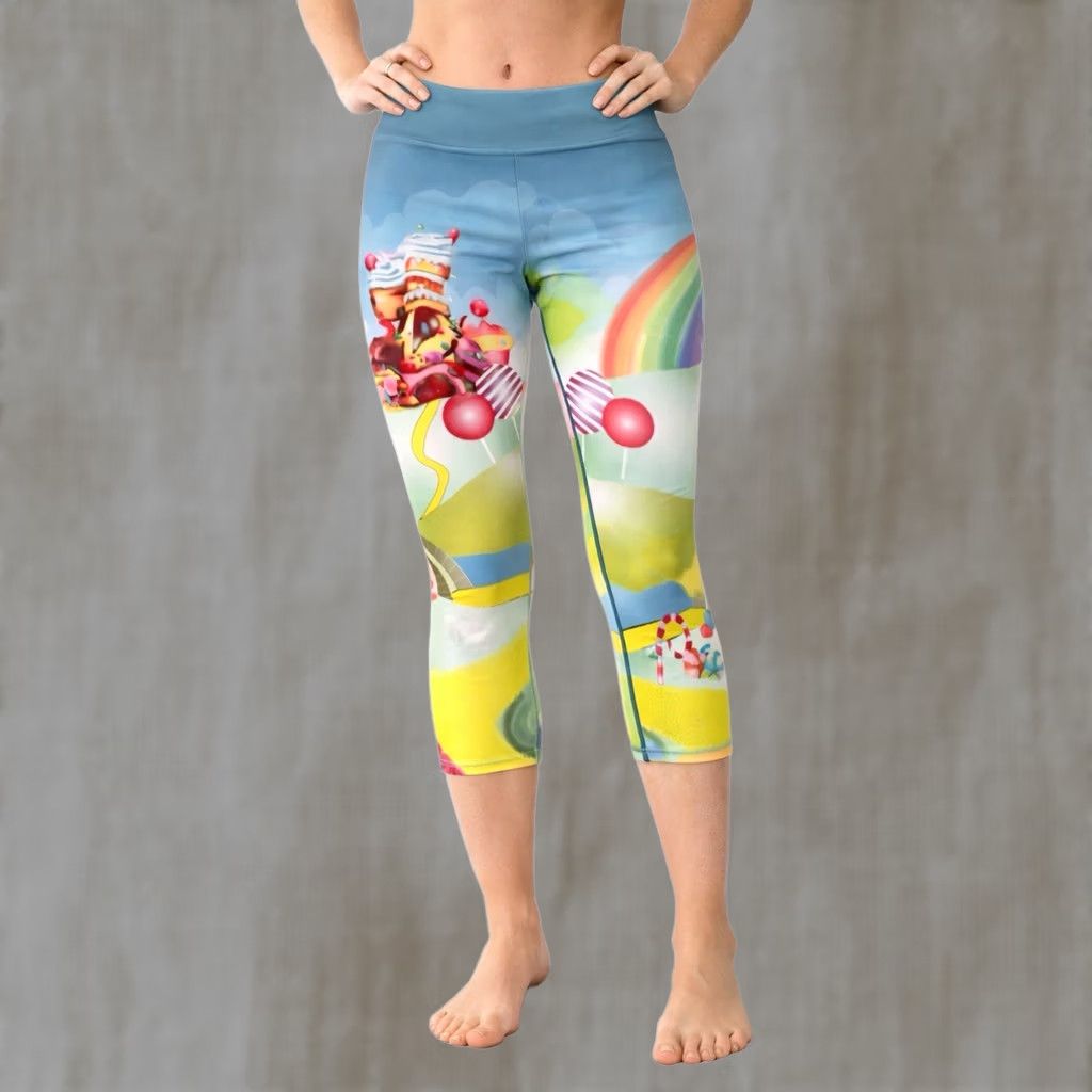 Rainbow HEATHER Grrrl Leggings Candy Land Rainbow Compression Size Medium Women's Size 32" / US 10 / IT 46 - 1 Thumbnail