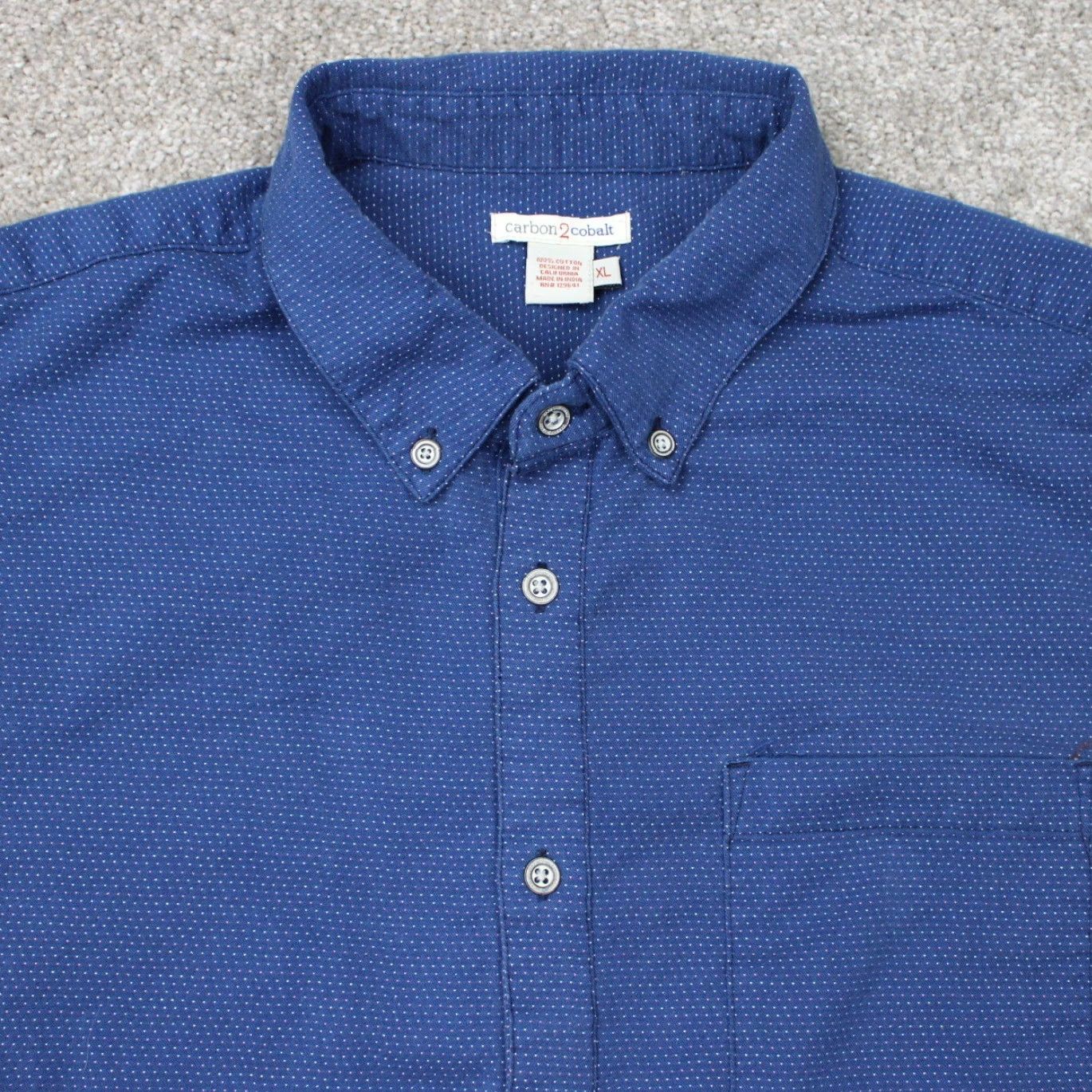 Carbon2Cobalt Carbon 2 Cobalt Shirt Mens Large Blue Geometric Pointillism Cotton Long Sleeve Size US L / EU 52-54 / 3 - 6 Thumbnail