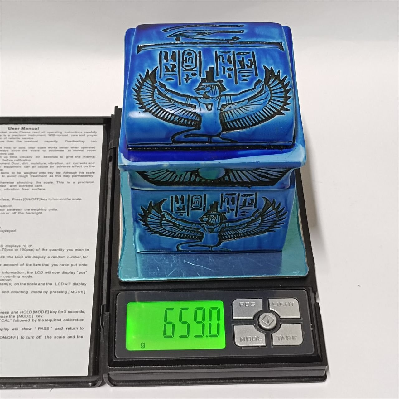 Other Egyptian Canopic Jars Set Pharaonic Resin Box Hieroglyphs Size ONE SIZE - 8 Thumbnail