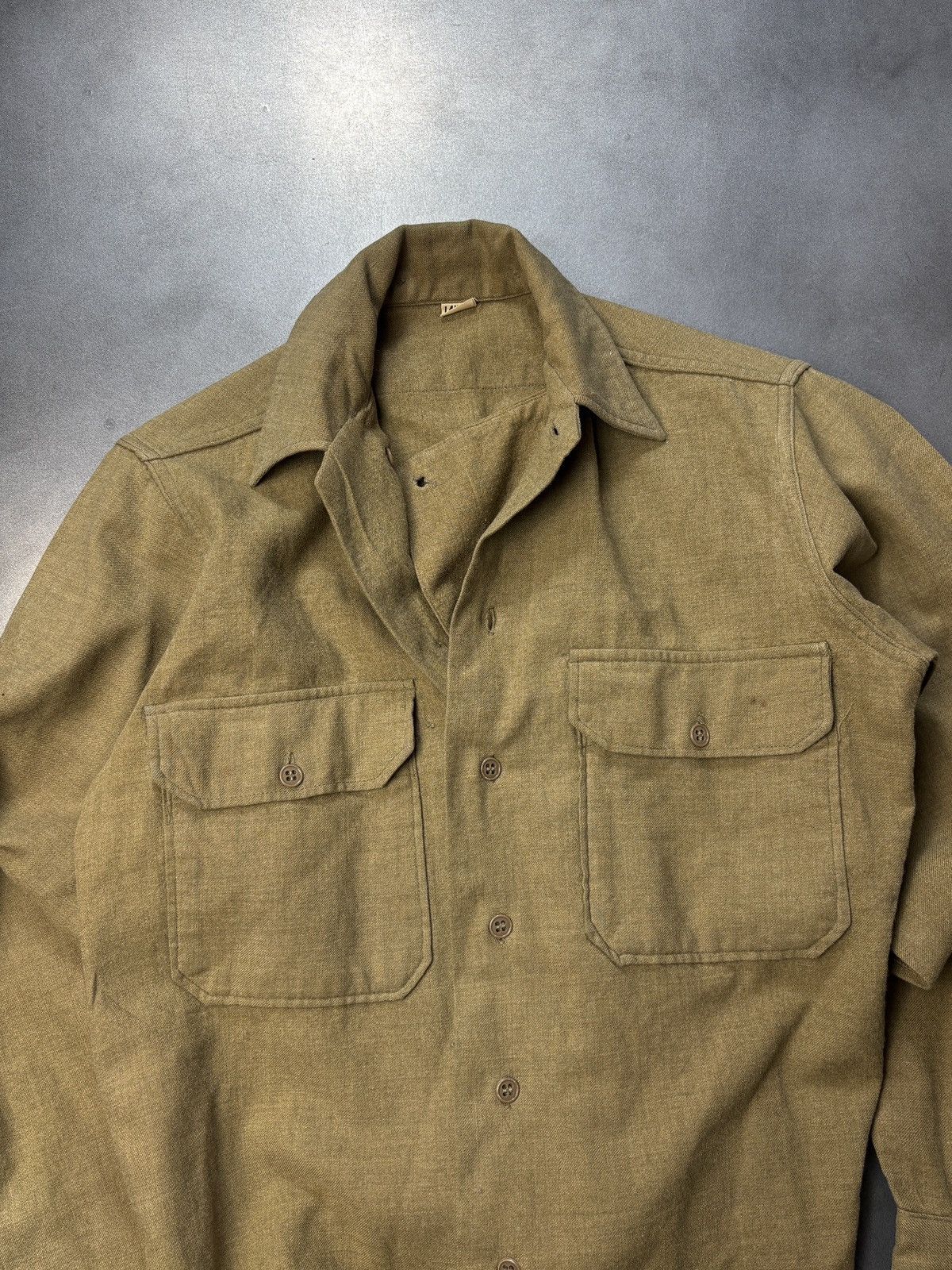 Vintage True Vintage Wool Overshirt Military Button-Up Longsleeve S Size US S / EU 44-46 / 1 - 3 Thumbnail