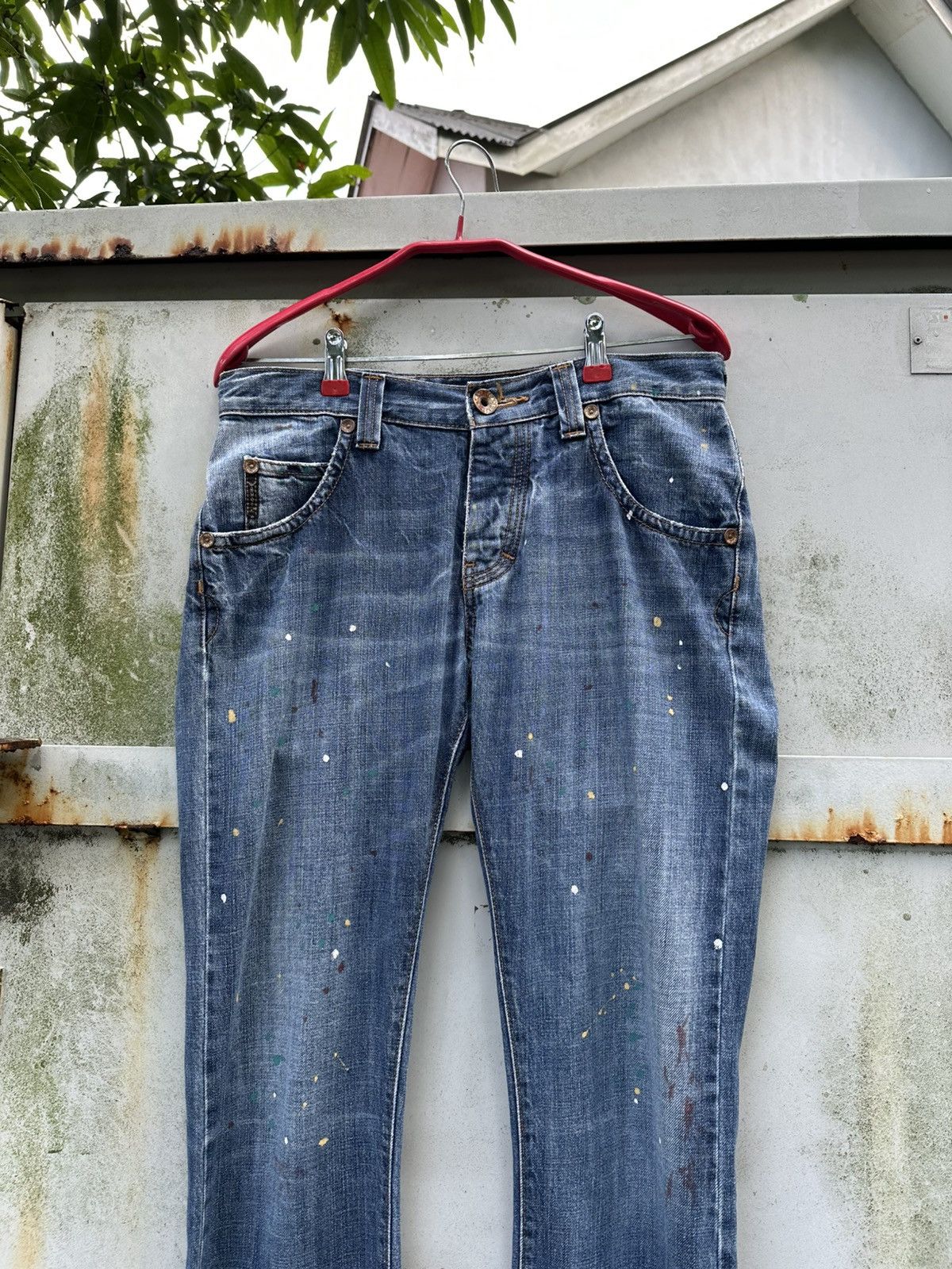 Armani 👹Vintage Armani Jeans Paint Splatter Flare Jeans Size US 30 / EU 46 - 4 Thumbnail