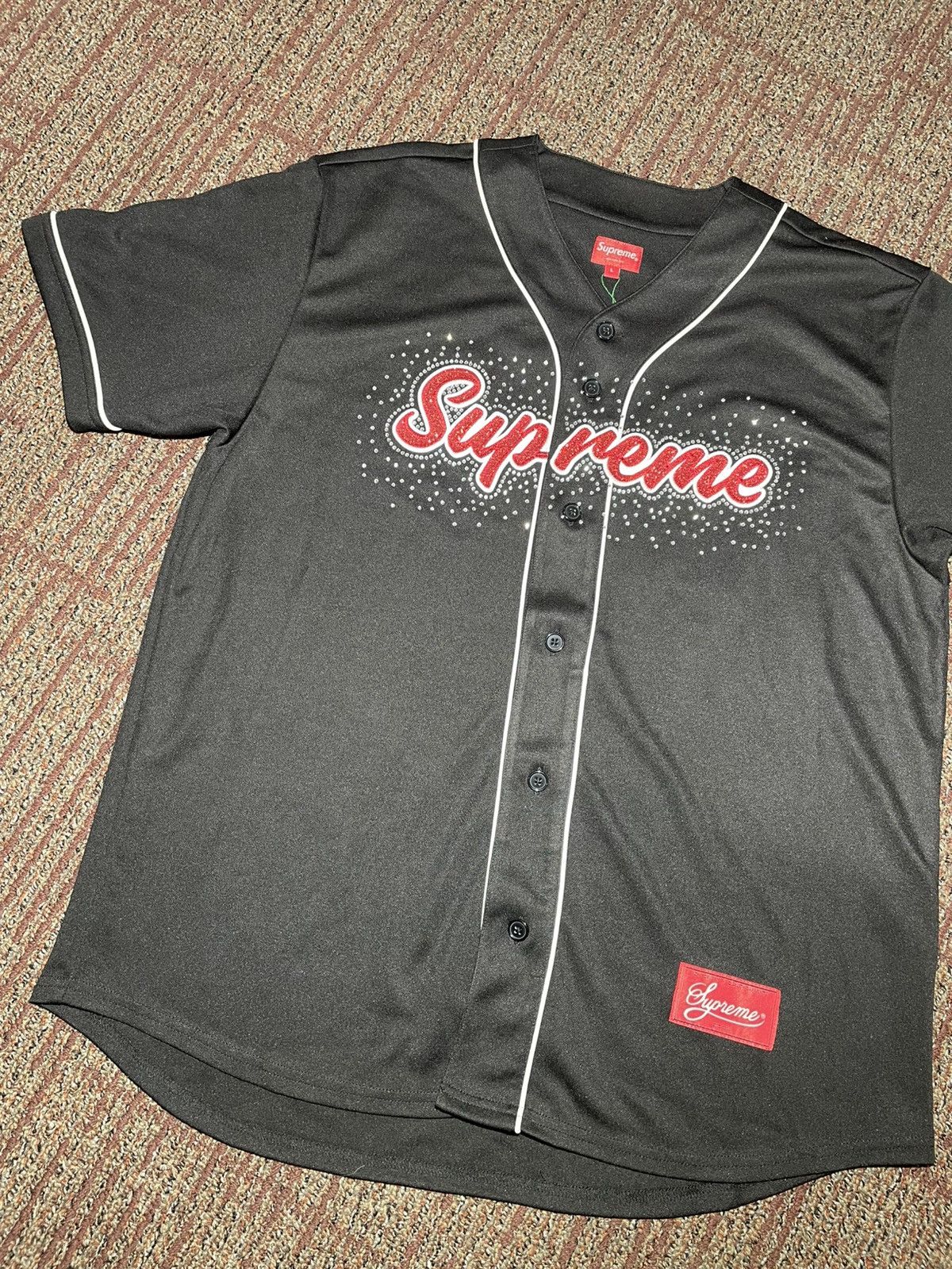 Supreme Supreme Rhinestone Baseball Jersey (Large) Size US L / EU 52-54 / 3 - 1 Thumbnail