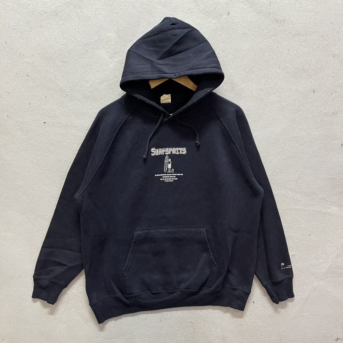 Vintage Surf Sprits Graphic Hoodie Black Surf Style Pullover Size US L / EU 52-54 / 3 - 3 Thumbnail