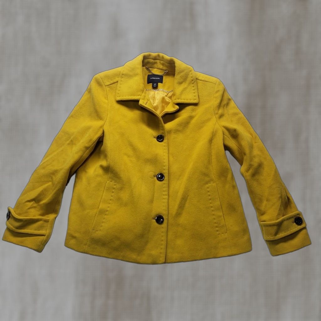 Lands' End Lands' End Mustard Yellow Wool Blazer Jacket Preppy Women's 10P Petite Size L / US 10 / IT 46 - 1 Thumbnail