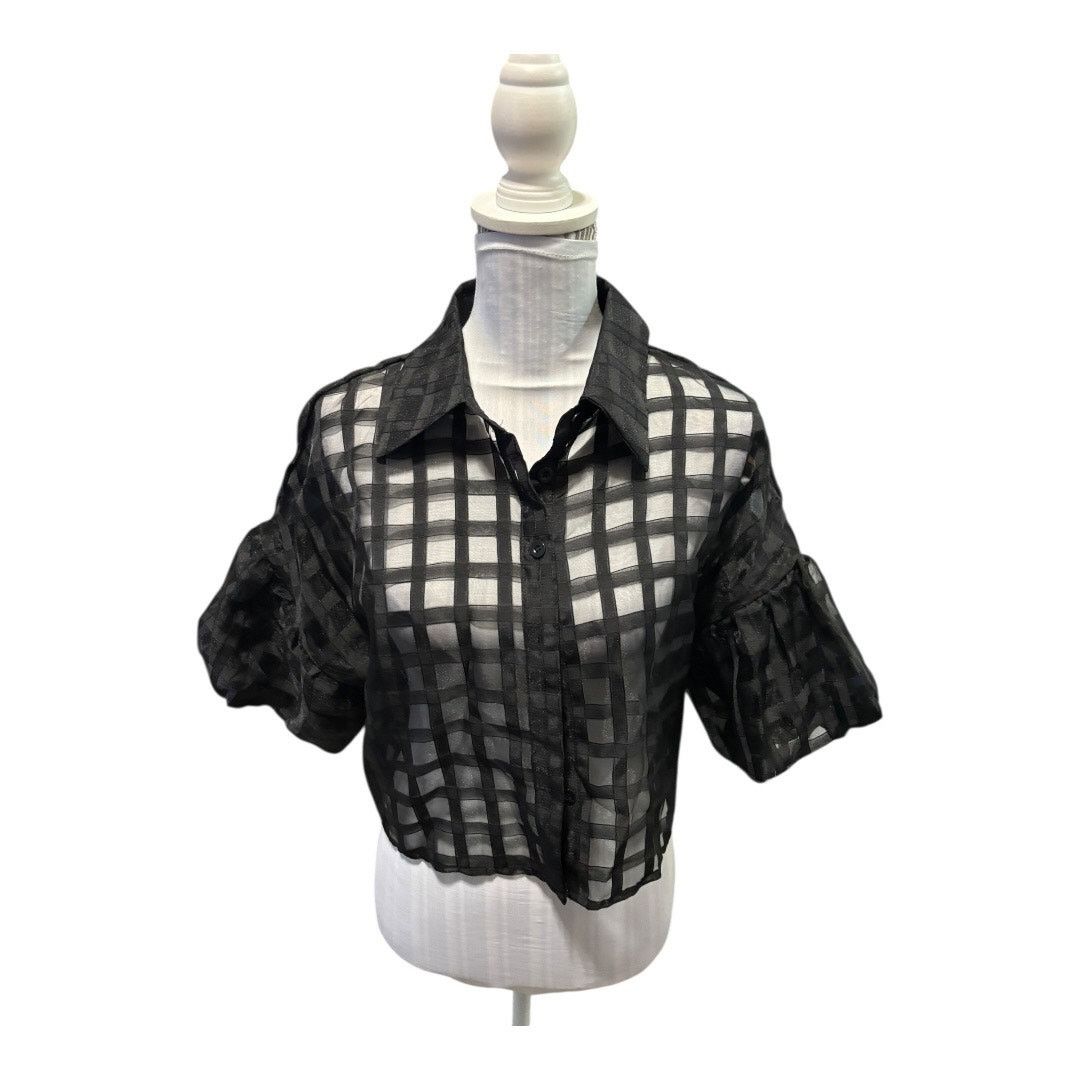 Shein SHEIN Black Cropped Blouse Size 8/10 Size M / US 6-8 / IT 42-44 - 1 Thumbnail