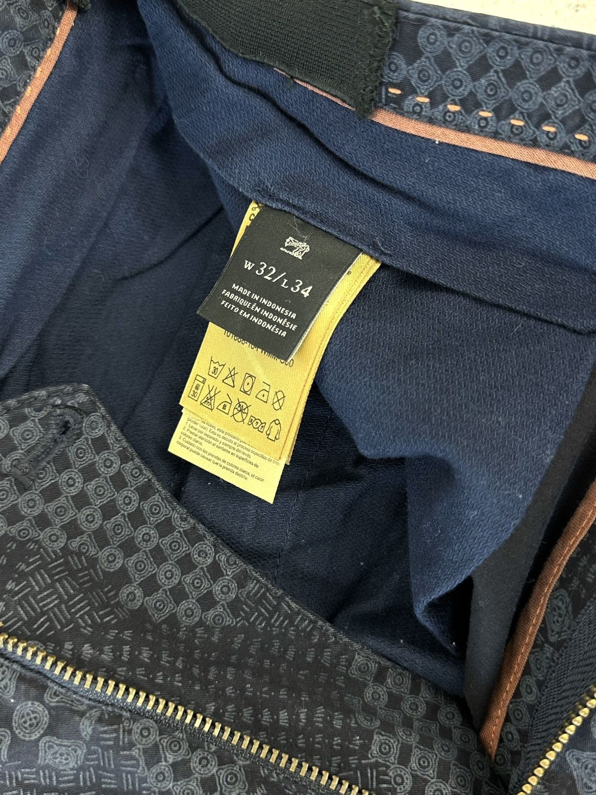 Scotch & Soda Scotch & Soda Printed Cotton Navy Straight Men’s Pants Size US 32 / EU 48 - 11 Thumbnail