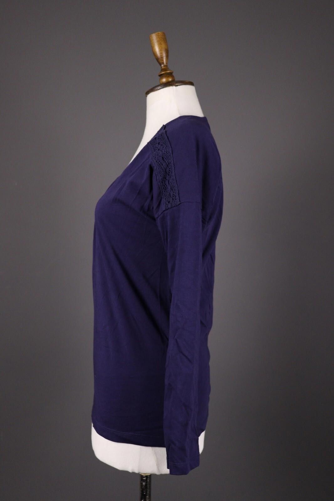 Designer Deerberg by Oska Blue Lace Cotton Blouse Shirt Size M Size M / US 6-8 / IT 42-44 - 4 Thumbnail