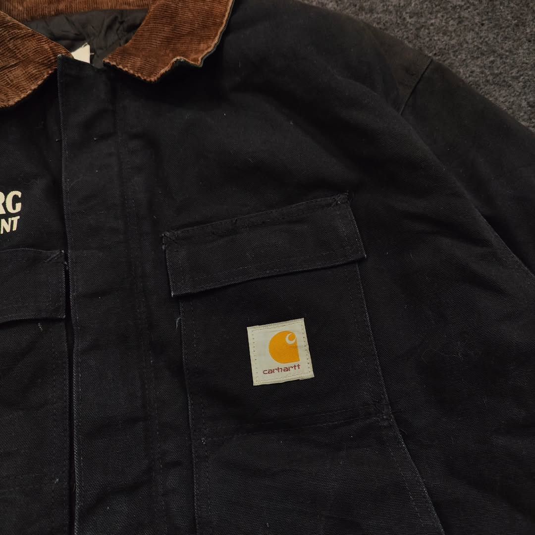 Carhartt × Vintage 90's Carhartt J01 BLK Arctic Denim Jacket Size US L / EU 52-54 / 3 - 2 Thumbnail