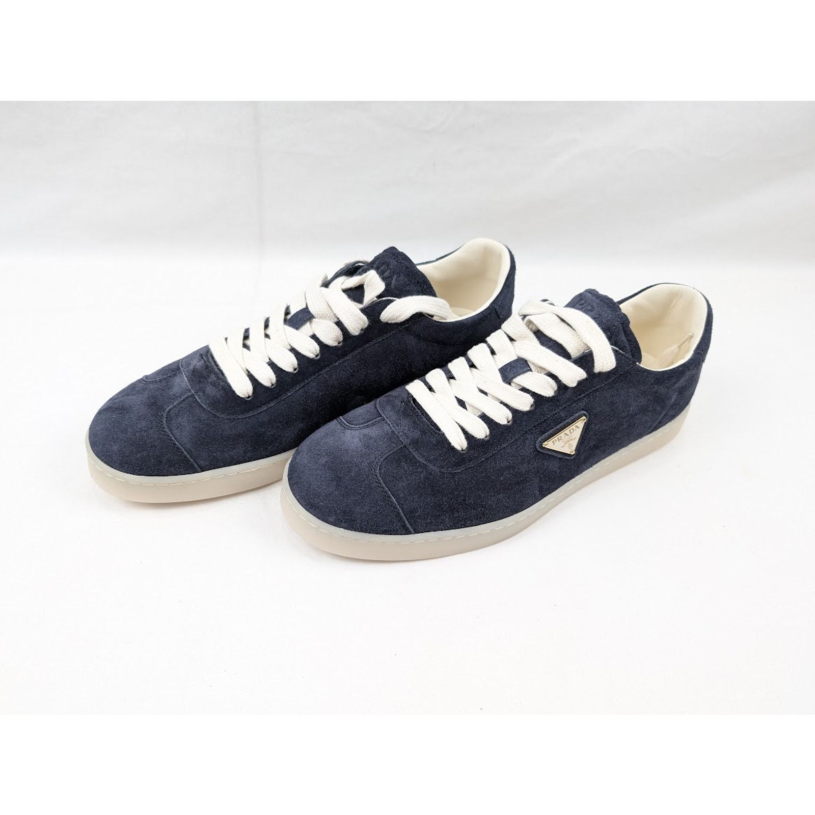 Prada o1rshd1 Low top Suede Sneakers in Bleu 11 Prada Size US 12 / EU 45 - 15 Thumbnail