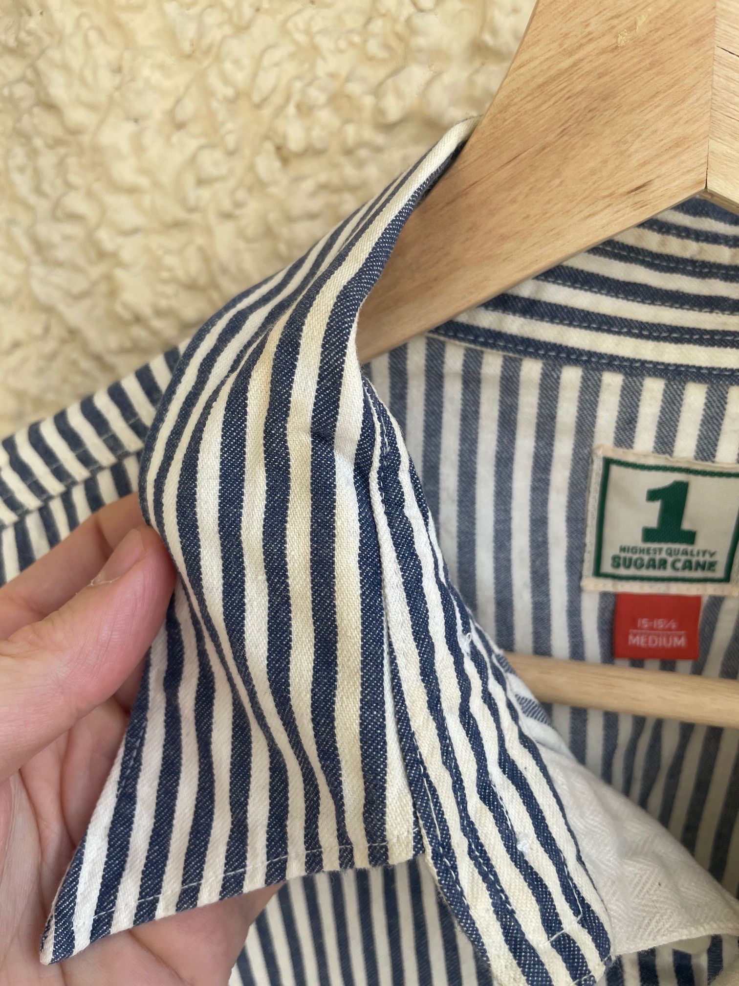 Sugar Cane Sugar Cane stripe pullover work shirt Size US M / EU 48-50 / 2 - 4 Thumbnail