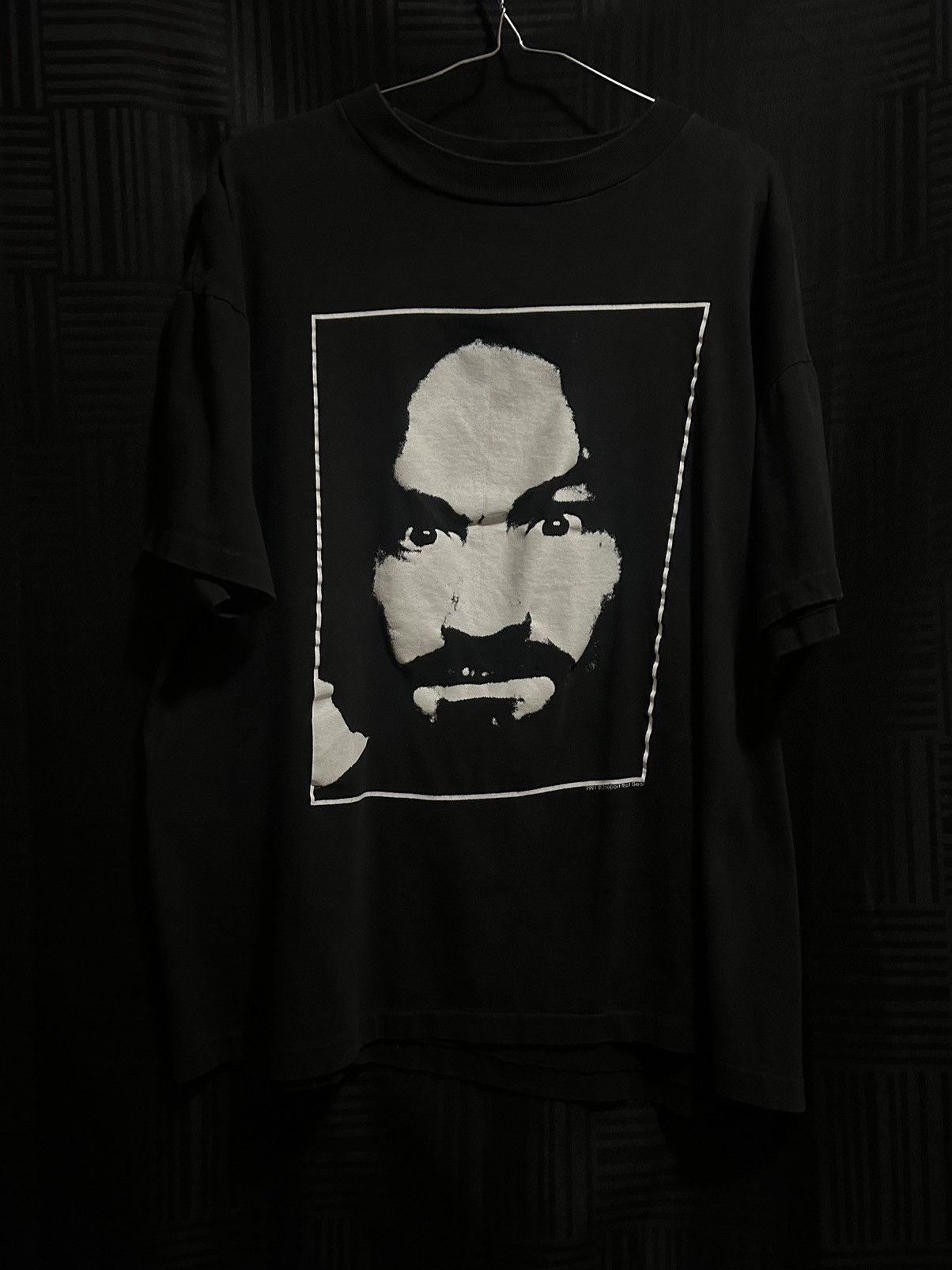 image of Vintage 90's Zooport Riot Gear Charles Manson Mens XL Shirt in Black