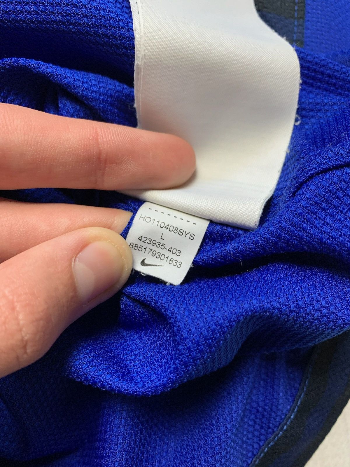 Nike × Vintage Vintage Nike Manchester United soccer jersey striped blue L Size US L / EU 52-54 / 3 - 8 Thumbnail