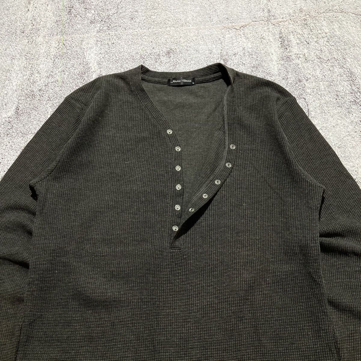 Japanese Brand 2000s Nota Bene Halfbutton Longslevee Thermal Waffle Lgb Size US M / EU 48-50 / 2 - 5 Thumbnail