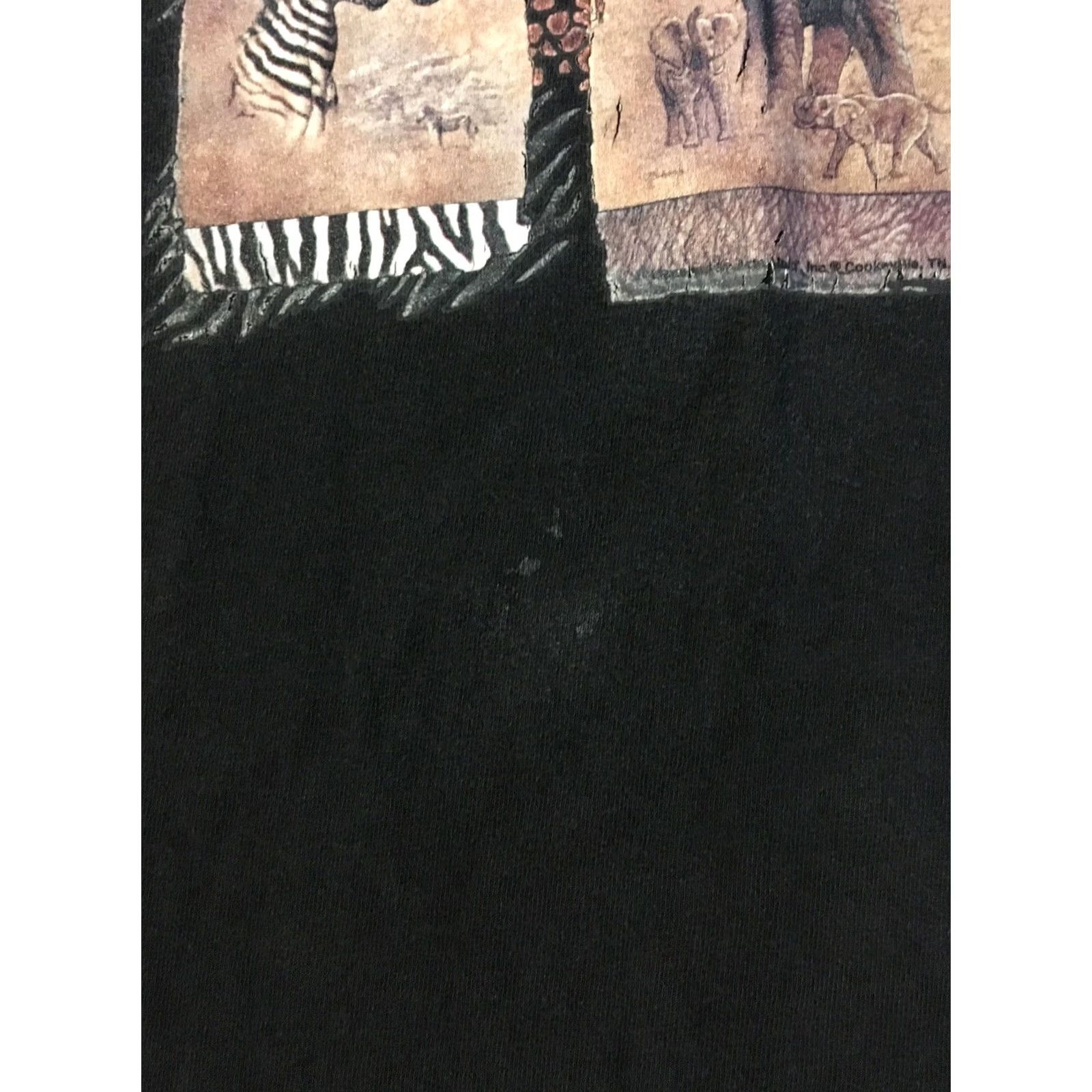 Vintage VINTAGE 90s Zebra Giraffe Elephant Shirt L Men Black Graphic Tee USA Single Stitch Size US L / EU 52-54 / 3 - 4 Thumbnail