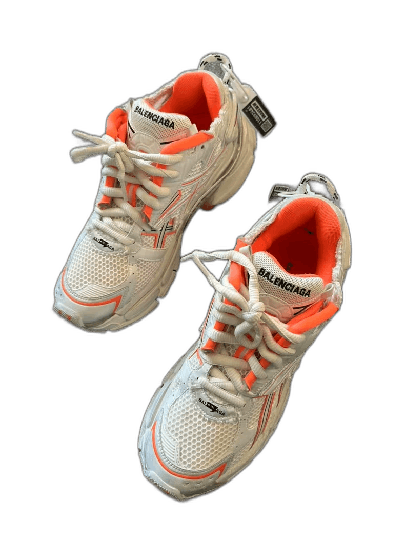 Balenciaga Runner Shoes with Orange Accents