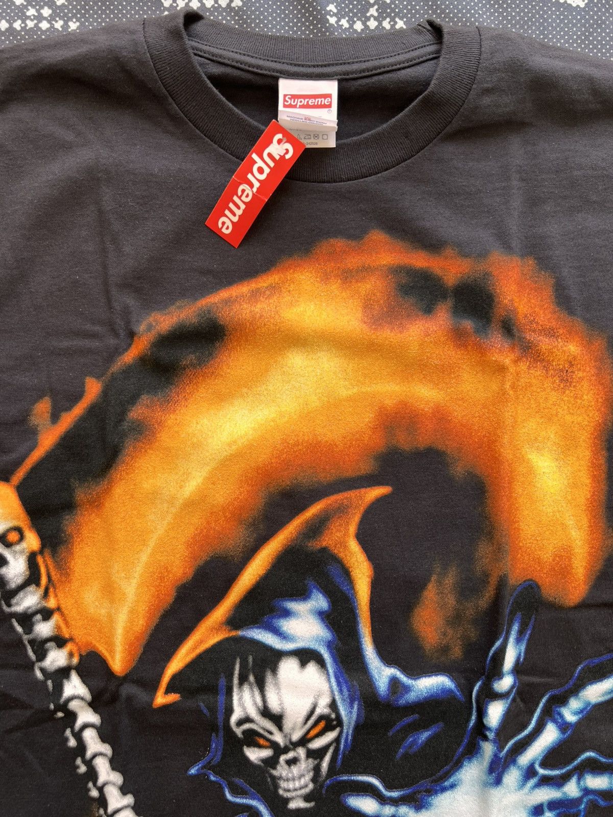 Supreme M Supreme Grim Reaper Tee Black t-shirt skeleton flames pray Size US M / EU 48-50 / 2 - 10 Thumbnail