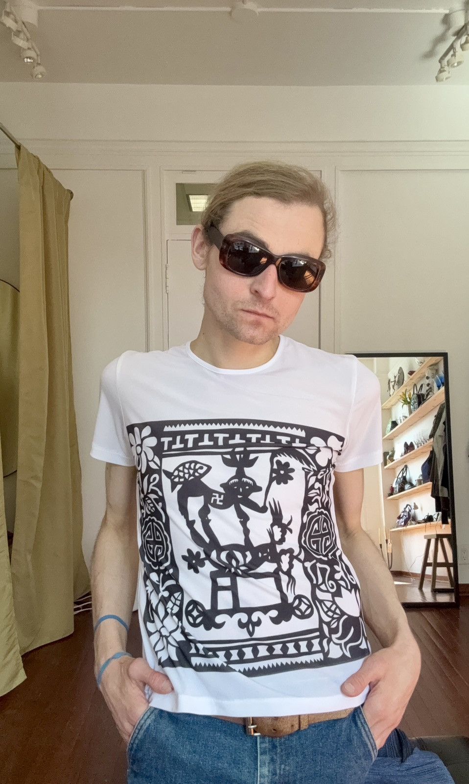 Pleats Please Issey Miyake PLEATS PLEASE Rare AW1998 Tribal Print Nylon Tee Size US S / EU 44-46 / 1 - 13 Thumbnail