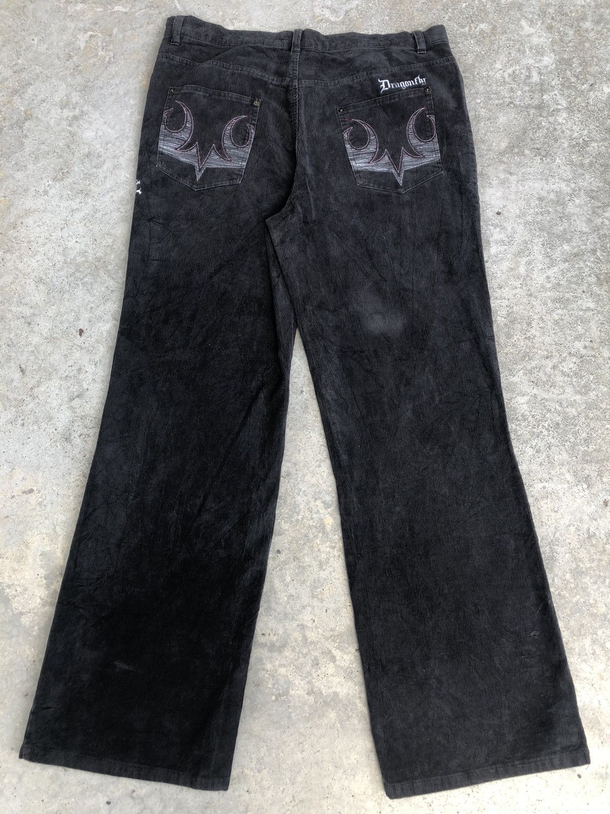 Dragonfly Rare Sex Pistols Flared Embroidered Corduroy Size US 37 - 2 Thumbnail
