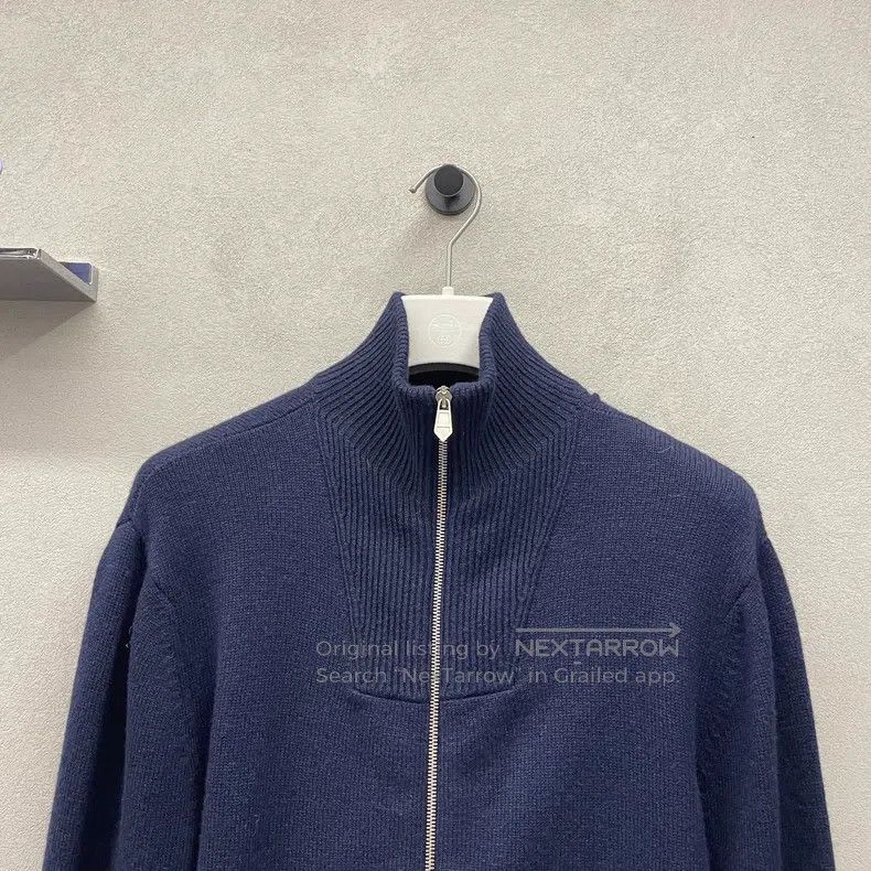 Hermes Hermes Navy blue knitted jacket, 100% cashmere, with sheep Size M / US 6-8 / IT 42-44 - 4 Thumbnail