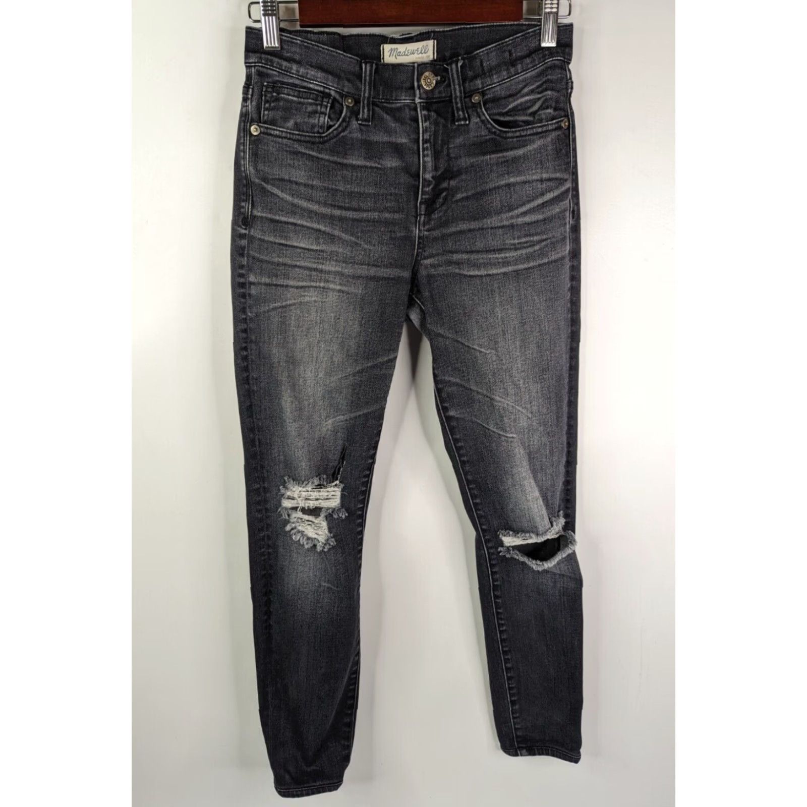 Madewell Madewell Jeans Skinny High Rise Kincaid Wash Black Size 31 in. Womens Size 24" / US 00 / IT 34 - 2 Thumbnail