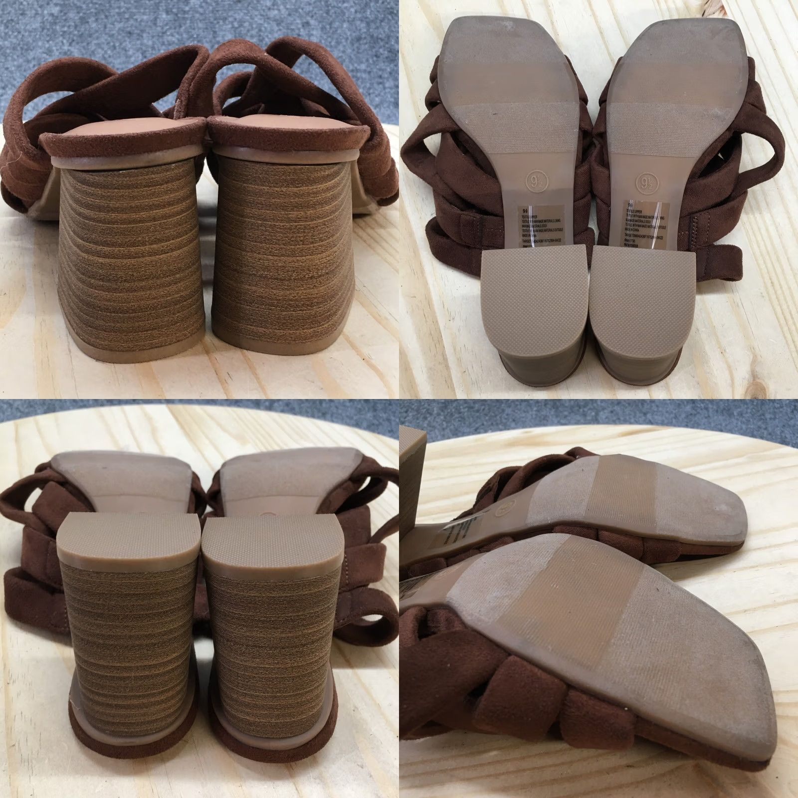Vintage Universal Thread Sandals Womens 9.5 Slides Brown Block Heels Open Toe Casual Shoes Size US 10 / IT 40 - 8 Thumbnail