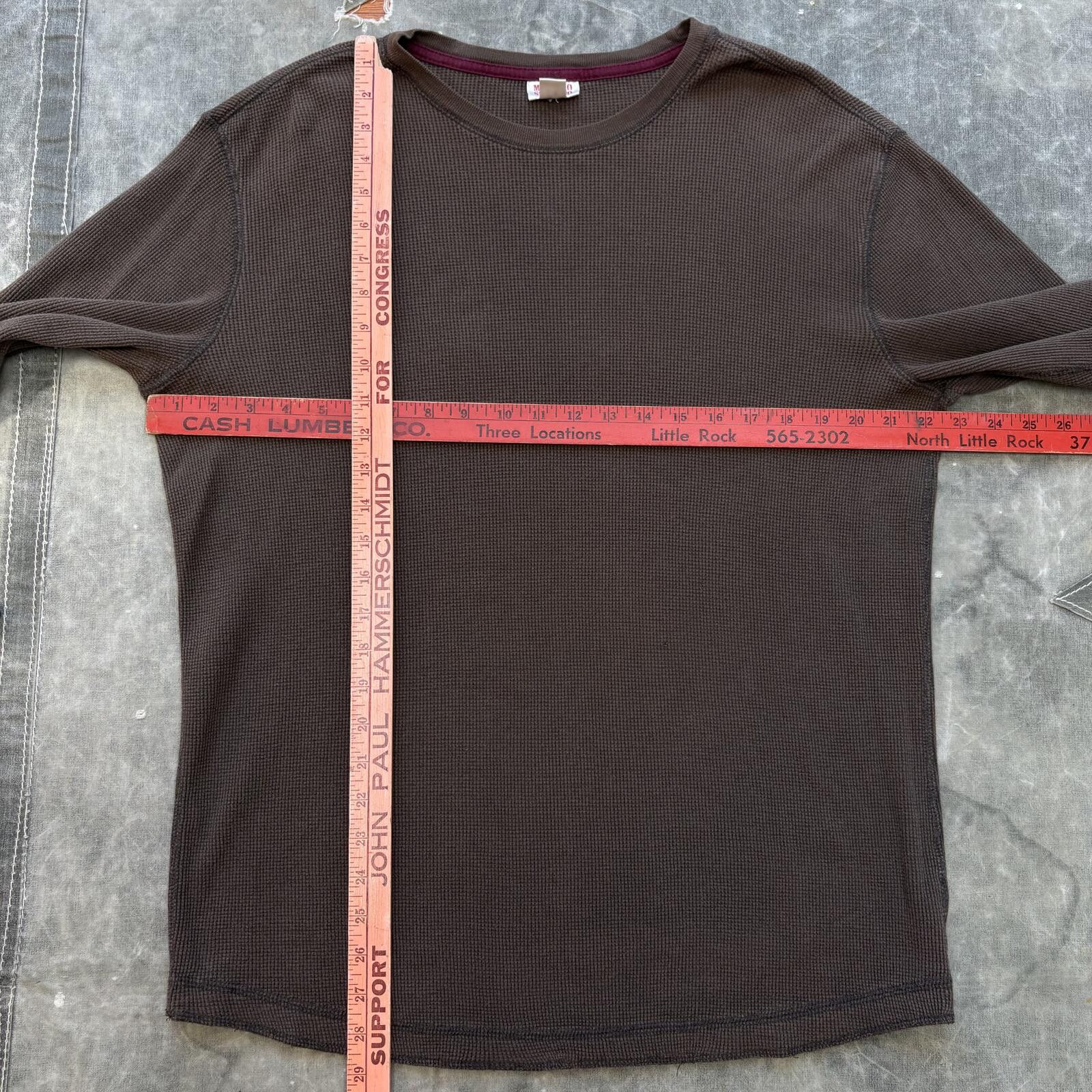 Mossimo Vintage Y2K Mossimo Chocolate Brown Grunge Thermal Shirt Size US L / EU 52-54 / 3 - 4 Thumbnail